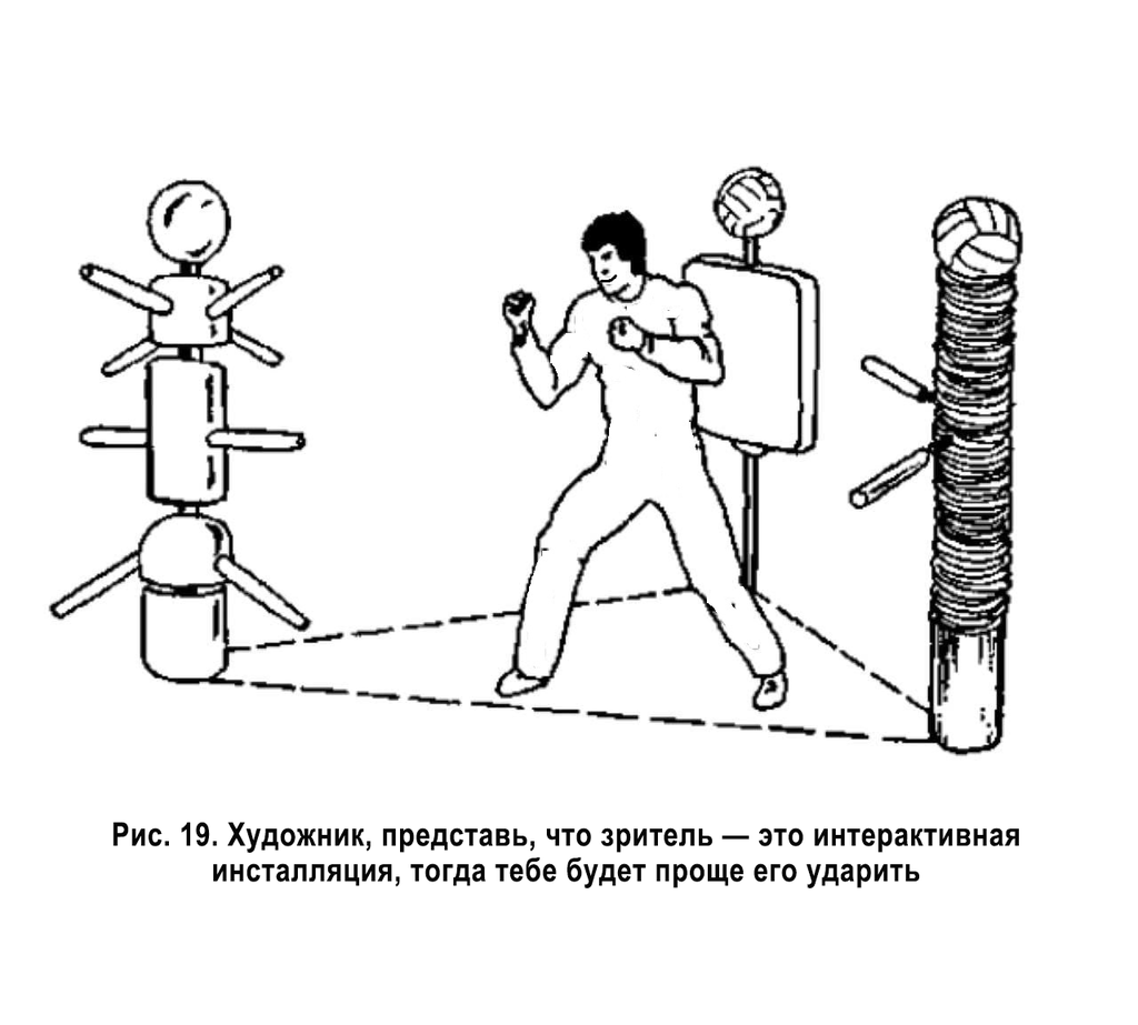 Как драться на выставке современного искусства. Инструкция, Художник, представь, что зритель — это интерактивная инсталляция, тогда тебе будет проще его ударить — discours.io