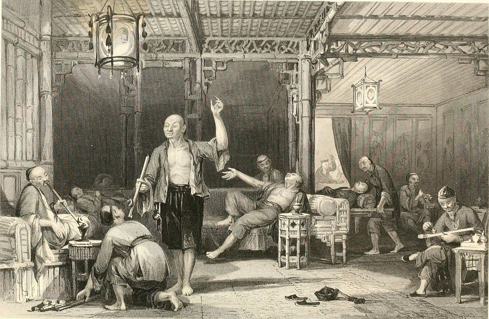 «Курильщики опиума» / Гравюра: Патерсон, 1858. «Курильщики опиума» / Гравюра: Патерсон, 1858.