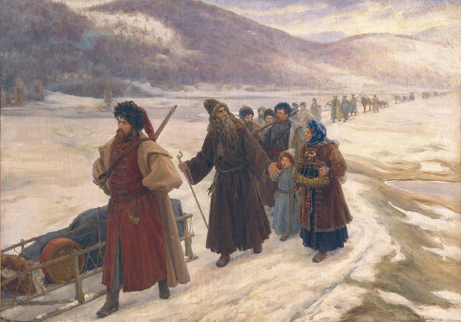 «Путешествие Аввакума по Сибири» / Картина художника Сергея Милорадовича, 1898 «Путешествие Аввакума по Сибири» / Картина художника Сергея Милорадовича, 1898