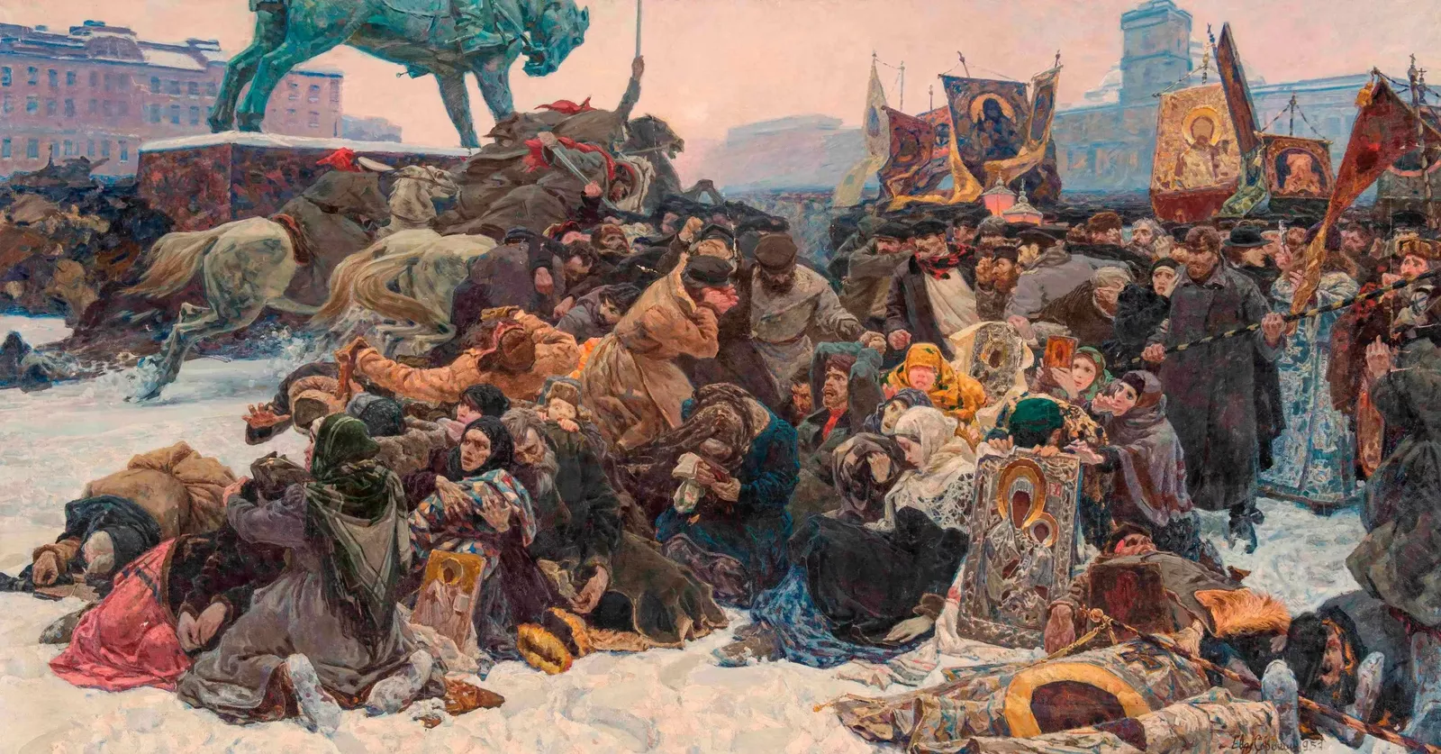 Картина «Кровавое воскресенье» / Евгений Сорокин, 1957 Картина «Кровавое воскресенье» / Евгений Сорокин, 1957