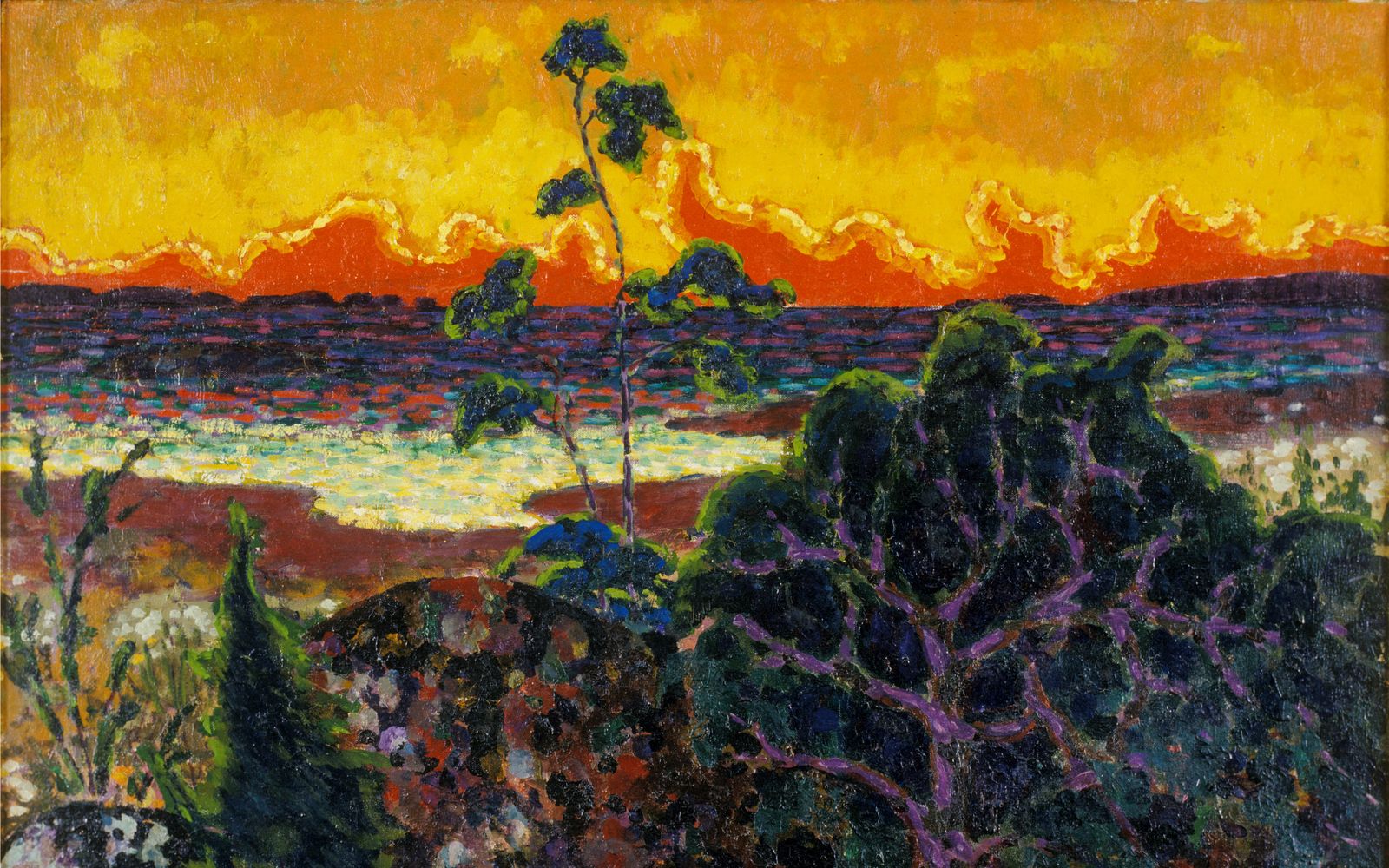 Пейзаж с красным облаком, 1913–1914. Конрад Мяги. Музей Куму, Таллин.
