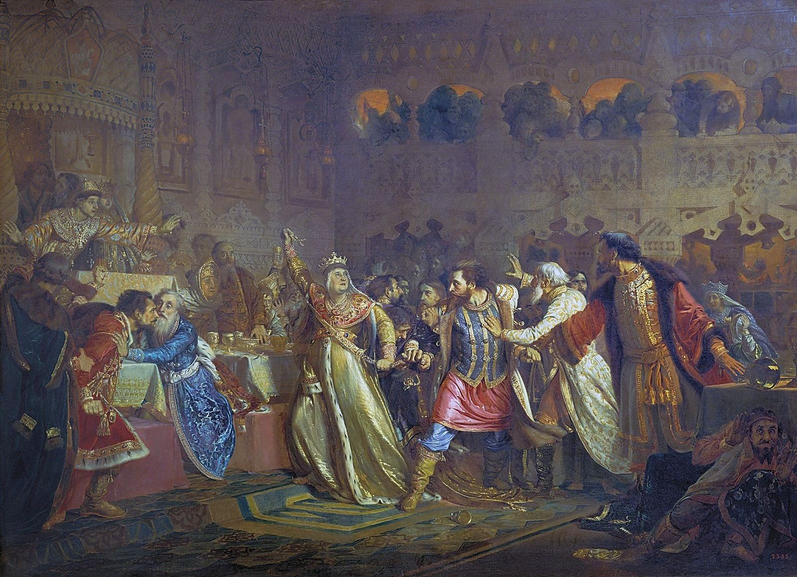 Репродукция картины П. Чистякова «Великая княгиня Софья Витовтовна на свадьбе великого князя Василия Темного», 1861 / Великая феодальная война. Разгар и итог — Discours.io