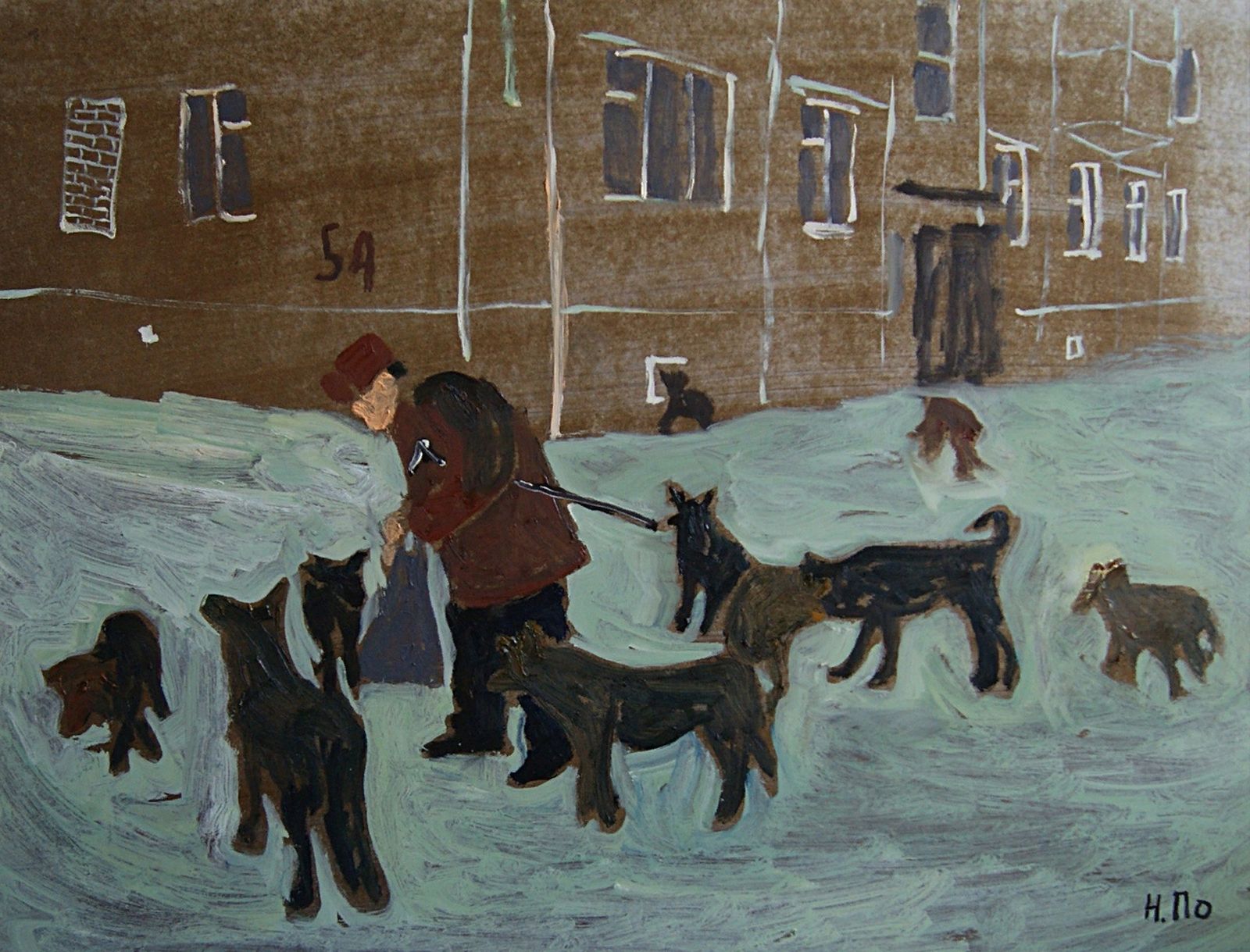«Кормление», Никита Поздняков, 2017. ДВП, масло, 60х80 см «Кормление», Никита Поздняков, 2017. ДВП, масло, 60х80 см