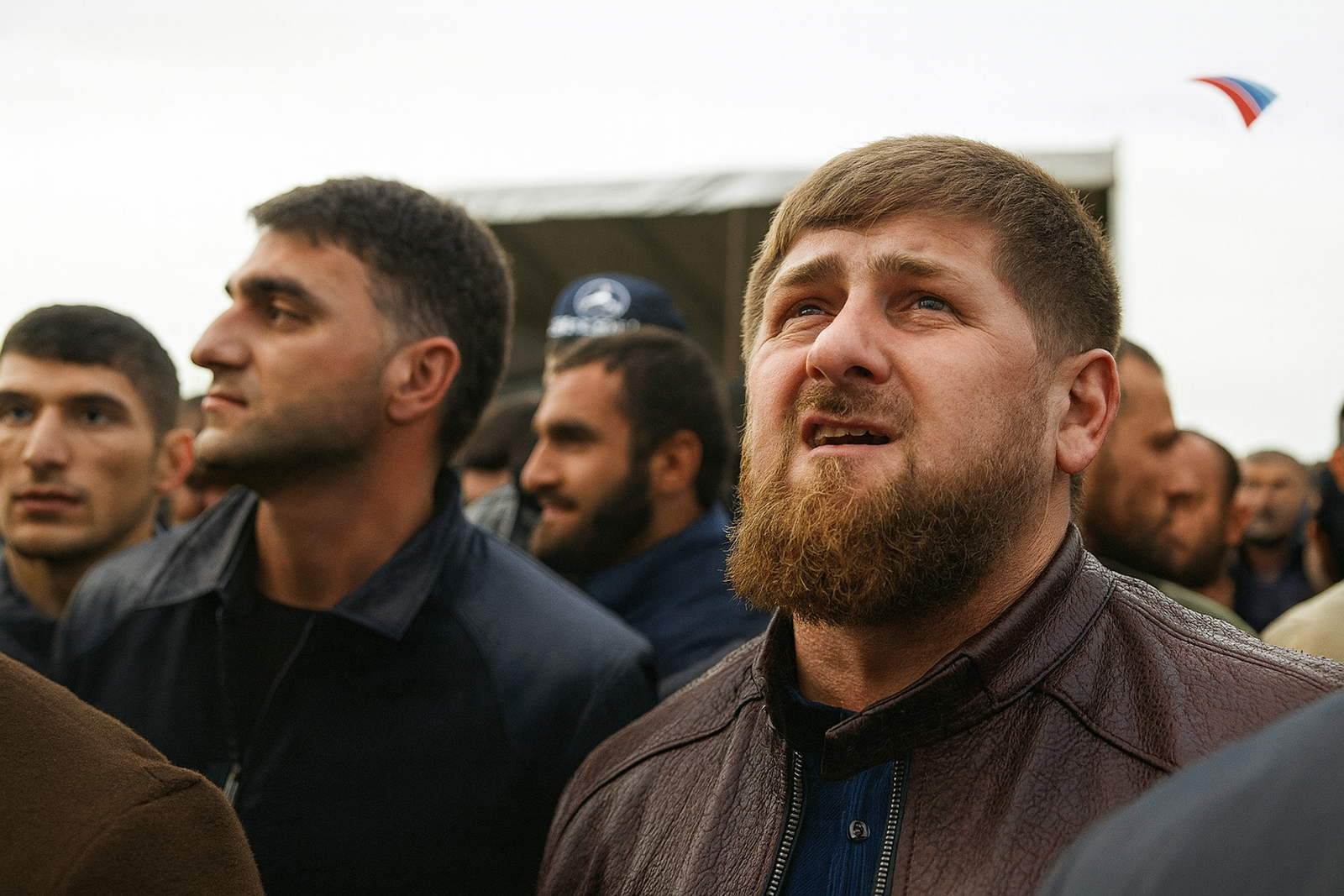 Рамзан Кадыров на выступлении «Мертвых Дельфинов» на фестивале «Феникс. Возрождение жизни» в городе Гудермес Чеченской Республики 7 ноября 2005 года. Концерт посетили примерно десять тысяч человек. Зрителей охраняли около трех тысяч милиционеров, а с Рамзан Кадыров на выступлении «Мертвых Дельфинов» на фестивале «Феникс. Возрождение жизни» в городе Гудермес Чеченской Республики 7 ноября 2005 года. Концерт посетили примерно десять тысяч человек. Зрителей охраняли около трех тысяч милиционеров, а с