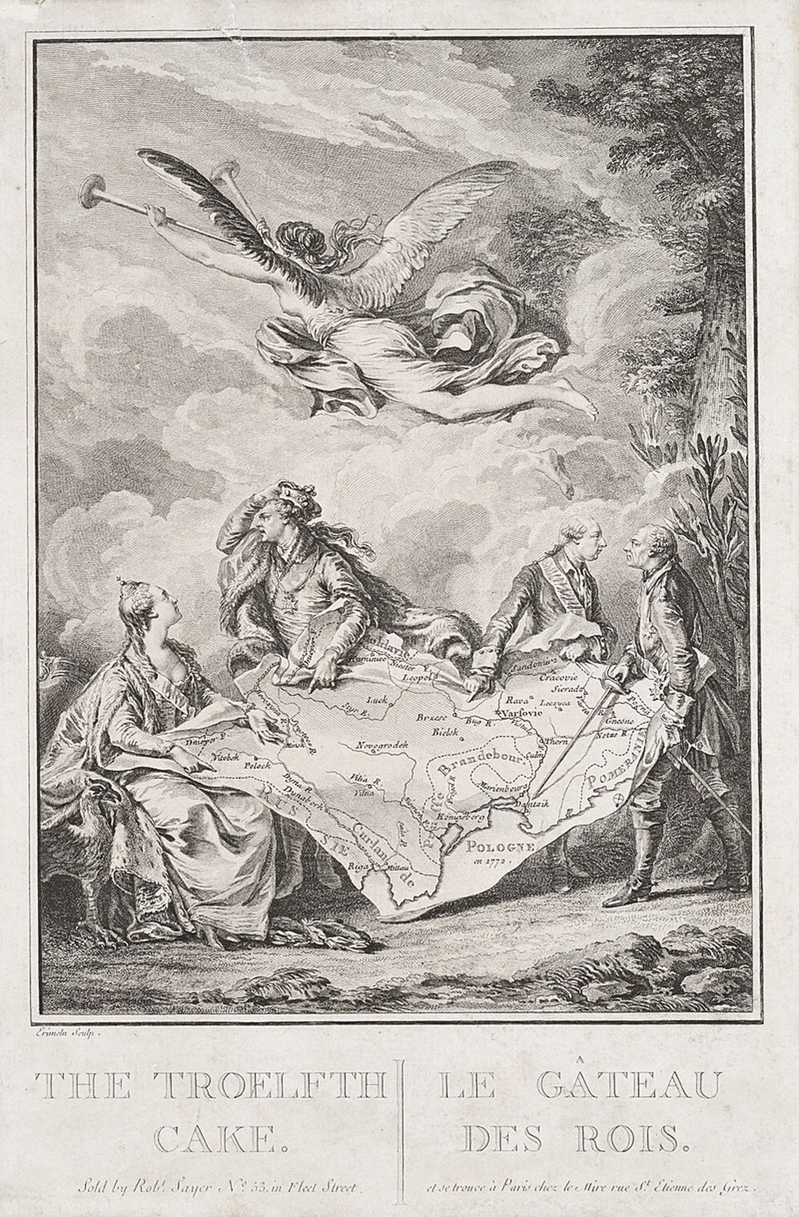 Аллегория первого раздела Речи Посполитой на гравюре Ноэля Ле Мира (1773). Аллегория первого раздела Речи Посполитой на гравюре Ноэля Ле Мира (1773).