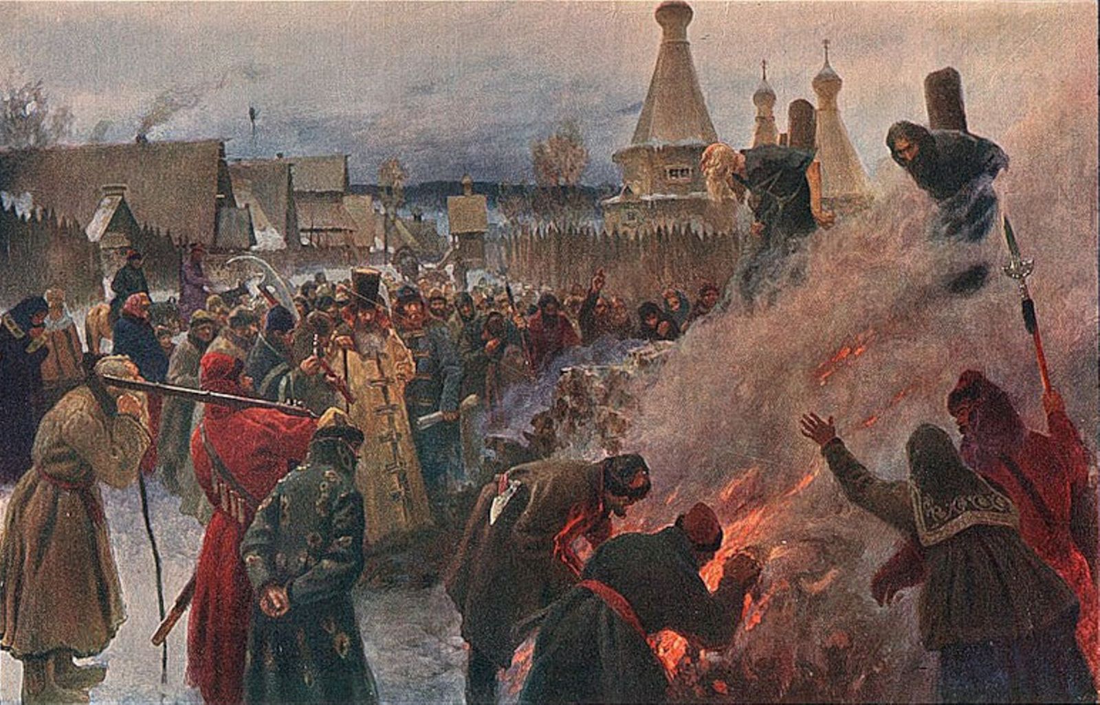 «Сожжение протопопа Аввакума» / Картина художника Петра Мясоедова, 1897 / Как священник XVII века положил начало всей русской литературе. История протопопа Аввакума — Discours.io