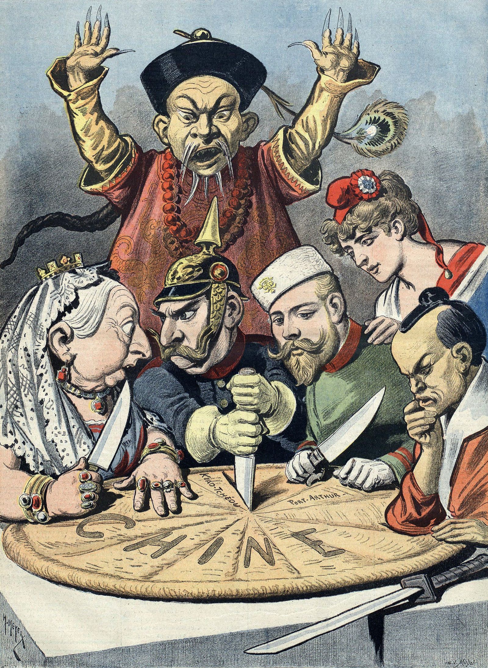 Раздел Китая европейскими державами и Японией / Карикатура 1890-х Раздел Китая европейскими державами и Японией / Карикатура 1890-х