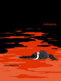 «Это приказ sorri». Картины художников мира о военных преступлениях в Украине, «Russian oil / Ukrainian soil» Jenna Kunnas — миниатюра