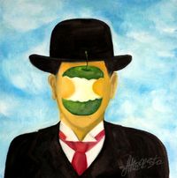 JazzArt: импровизации на темы великих. Попробуйте угадать художника, не читая названий, Портрет Рене Магритта — миниатюра