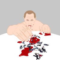 «Make art not war». Антивоенная выставка художников мира, «Bloody dinner» Imp Artist — миниатюра