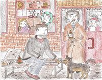 Екины рисунки, Обед с другом раздели... — миниатюра