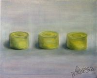 JazzArt: импровизации на темы великих. Попробуйте угадать художника, не читая названий, Пьеро Манзони передает Энди Уорхолу подарок от Йозефа Бойса — миниатюра