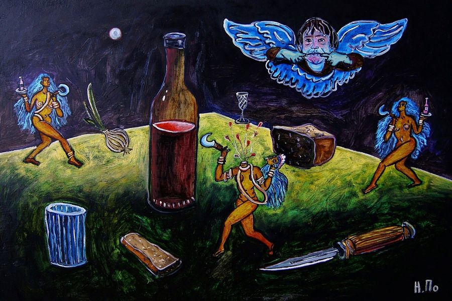 Все картины, иллюстрирующие повесть, — работы Никиты Позднякова / Селёдочный Сок, или история моей шизофрении — Discours.io