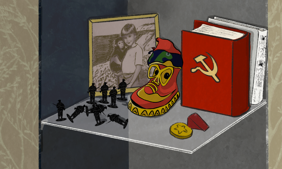 «Как ностальгия об автомобиле „Волга“, Гагарине или дедушке Морозе могла привести к войне в Европе?» / Иллюстрация: AnnA / Общество, беременное войной. Как память о советском детстве помогает избавиться от призраков прошлого? — Discours.io