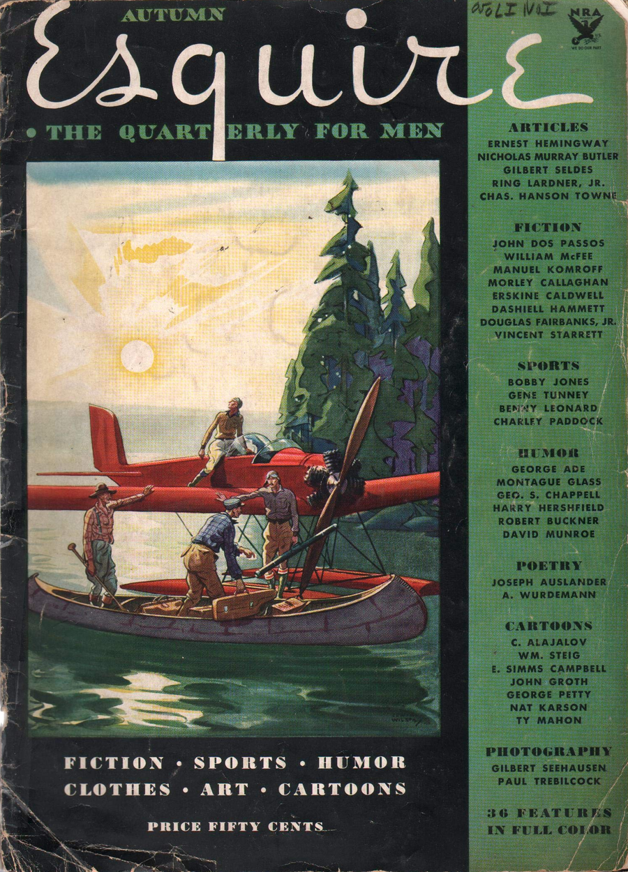 Первый выпуск журнала Esquire, осень 1933 года. Первый выпуск журнала Esquire, осень 1933 года.