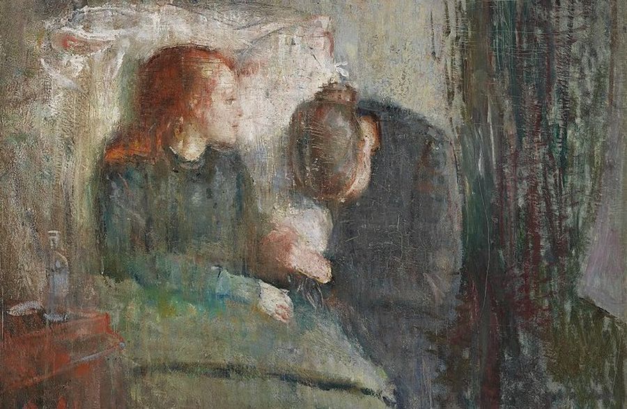На картине Эдварда Мунка изображён больной ребёнок: в XIX веке было принято романтизировать чахотку, поэтому пациентов часто изображали на картинах / Смерть неизбежна: как в Третьем Рейхе ставили эксперименты над больными туберкулёзом — Discours.io