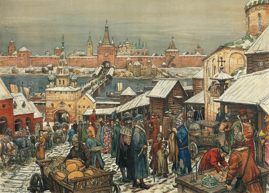 А. Васнецов, «Новгородский торг» А. Васнецов, «Новгородский торг»