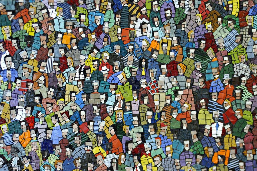 Фрагмент мозаики Luca Barberini «Folla», 2009 / О Дискурсе: Мир в историях — Discours.io