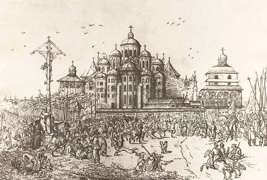 Софийский собор на рисунке Абрахама ван Вестерфельда, 1651 / Wikimedia Commons Софийский собор на рисунке Абрахама ван Вестерфельда, 1651 / Wikimedia Commons