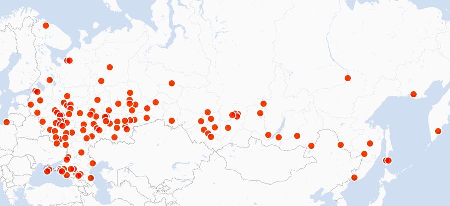 Карта акций в поддержку Алексея Навального: на улицы вышли более 100 городов России — от Владивостока до Калининграда / Инфографика: Русская служба BBC Карта акций в поддержку Алексея Навального: на улицы вышли более 100 городов России — от Владивостока до Калининграда / Инфографика: Русская служба BBC