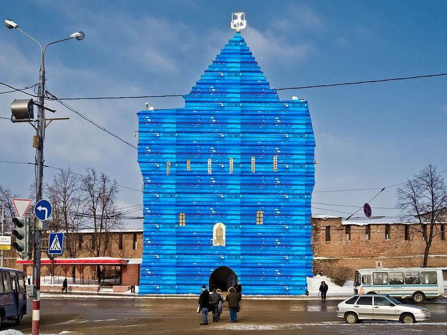 Как синий забор к успеху идёт / города, стрит-арт, Нижний Новгород, современное искусство, выставки, поп-арт, искусство — Discours.io