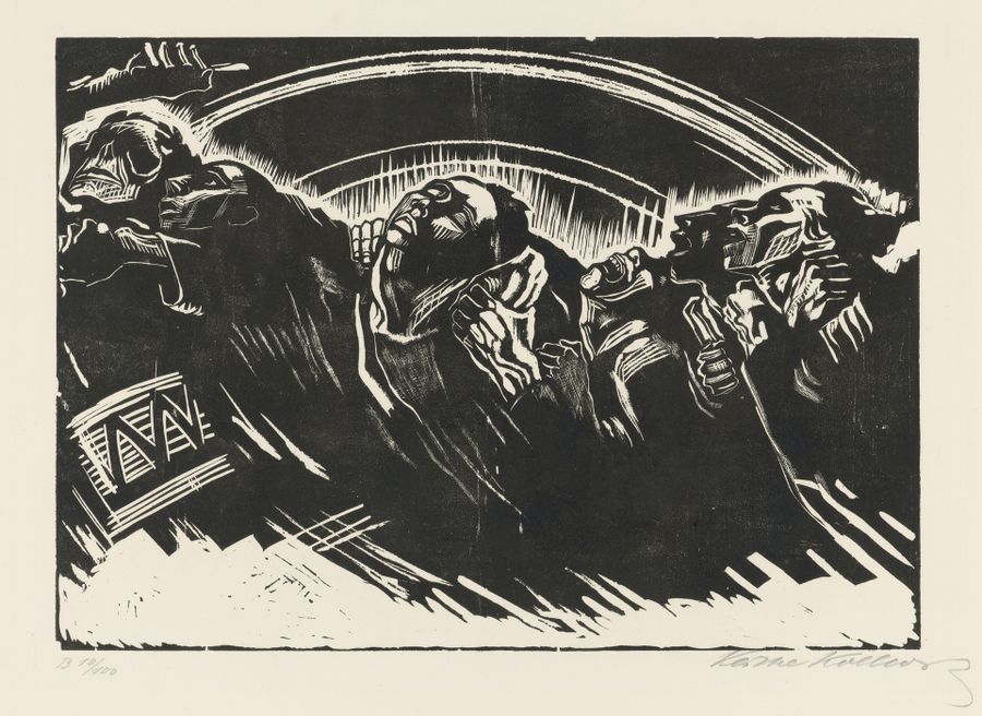 Добровольцы / Кете Кольвиц. Серия «Война». Годы создания: 1921-1922 / «Прошедшие сквозь горнило»: как интеллектуалы XX века выбирали между свободой совести и принятием террора — Discours.io