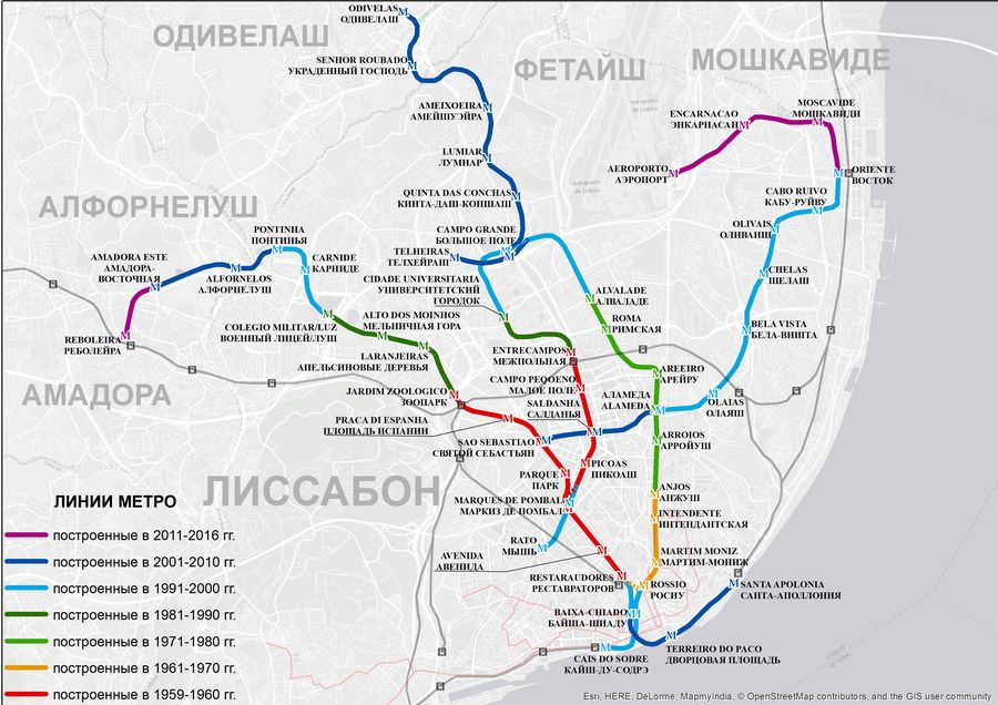 Карта электричек лиссабон