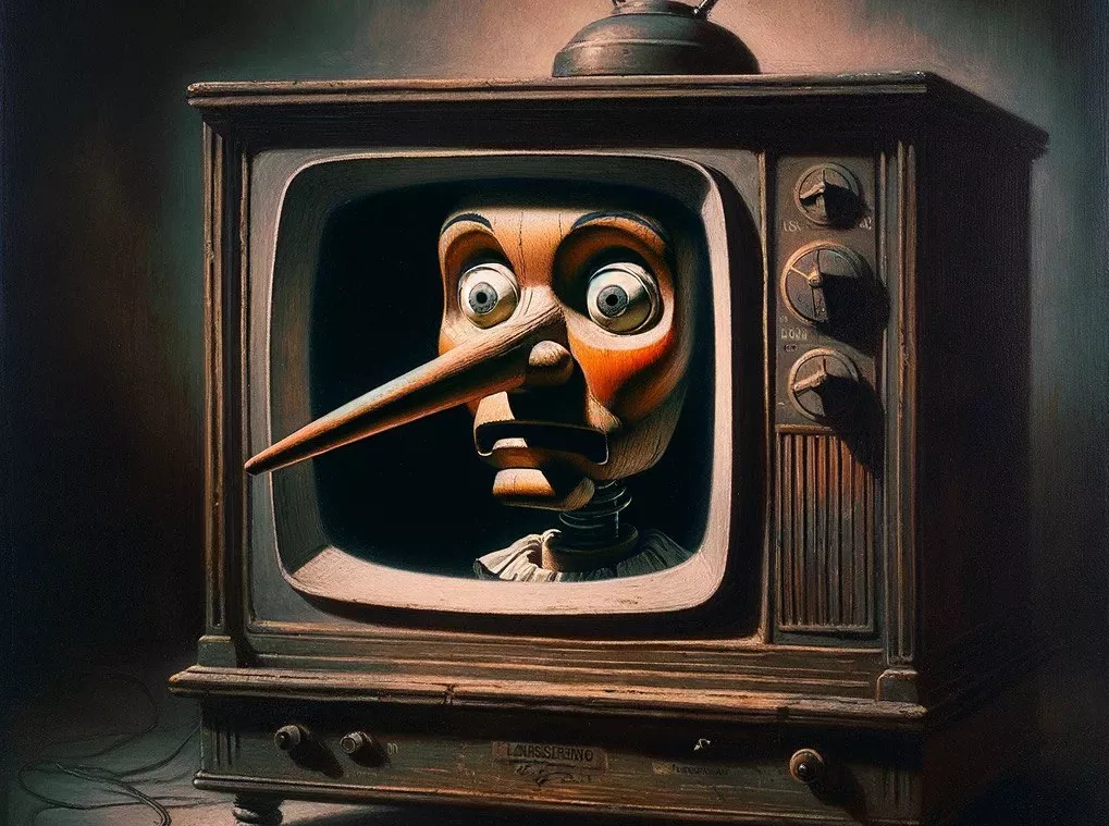 «То, что сейчас происходит в нашей стране, уничтожает мою веру в силу искусства. Похоже, Буратино не смог примириться со своим прошлым и найти внутри целебный огонь любви. Он убил своего отца на наших глазах и при нашем попустительстве. Я не знаю как, но Буратино надо остановить!»/ Иллюстрация: DALL-E