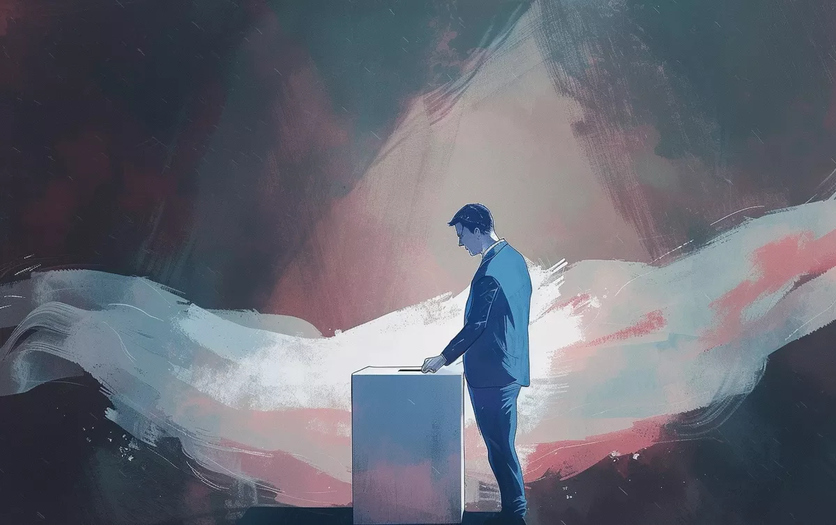 «Важно понимать, что любое действие лучше бездействия, и не давать убедить себя в том, что всё бесполезно, от нас ничего не зависит и наш голос ничего не решает. Как говорил Алексей Навальный: „Всё, что нужно для торжества зла — это бездействие добрых людей“» / Иллюстрация: нейросеть MidJourney