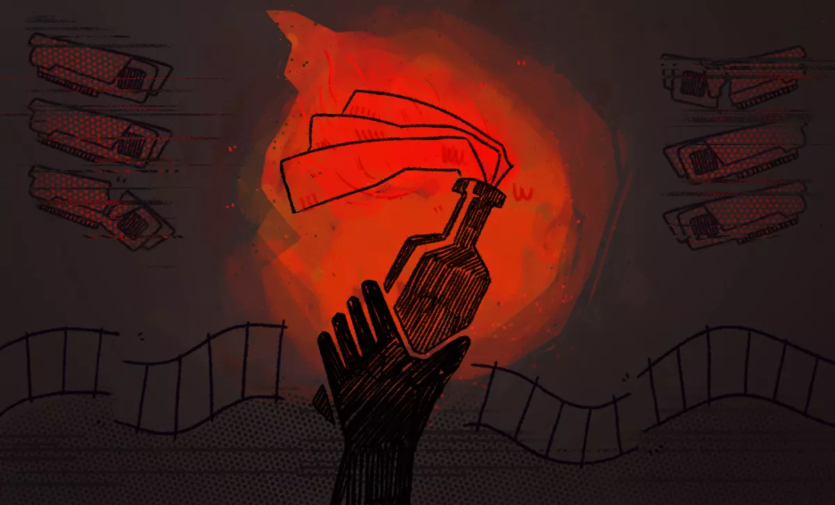 «Сейчас, кажется, уже сложно найти даже либерального политика, который не признает, что перемены в России могут произойти только с тем или иным применением насилия» / Иллюстрация: <a href="https://www.behance.net/whatever22">Мара</a>