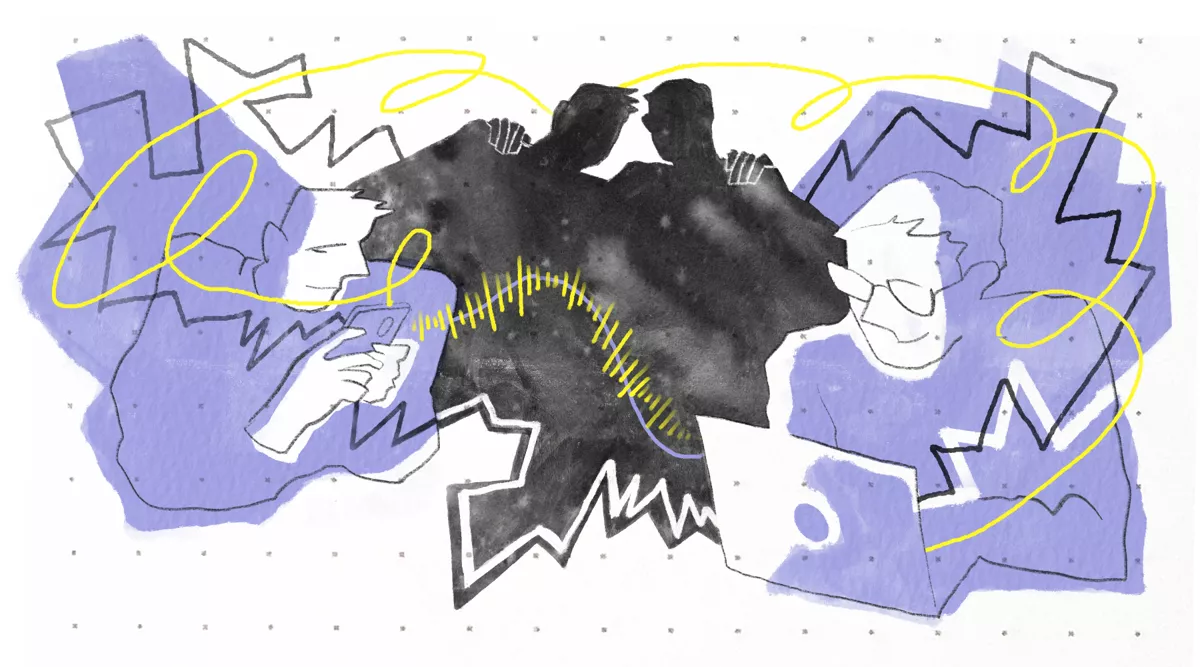 «Наверное, моё  отношение к этому всему поменялось. Но явно не из-за денег.  Отношусь к этому как к театру. Он даже так и называется „театр  военных действий“. Только с людскими жертвами, к сожалению». / Иллюстрации: <a href="https://www.instagram.com/nastya_mordasheva/">Анастасия М</a>