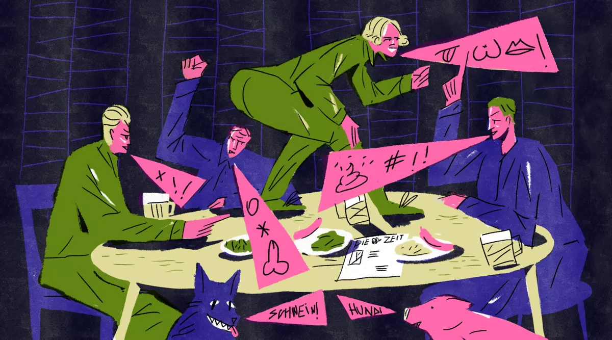 Вас предупредили, что пора остановиться, но по какой-то причине вы это не сделали. Тогда не обижайтесь, что вас отправили «лизать жопу». / Иллюстрация: <a href="https://www.instagram.com/_danielsolovev_/">Даниил Соловьев</a>