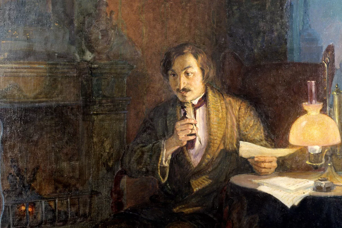 «...Не только второй том «Мертвых душ», о работе над которым все же имелись достоверные сведения, но также и гипотетический третий том поэмы стал предметом обсуждения современников и тем самым фактом литературной жизни» / Николай Васильевич Гоголь, картинка В.Савенкова, репродукция