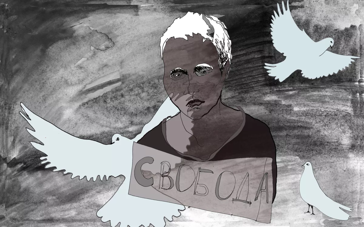 «Я понимаю, что до власти в нынешней ситуации пикетами не достучаться, но для меня это прежде всего про возможность диалога с прохожими и про доступ к информации. Люди могут видеть рекламу службы по контракту и информацию про нацизм в Украине, пусть у них будет возможность увидеть и антивоенное сопротивление, и информацию про политзаключенных». / Иллюстрации: <a href="https://www.facebook.com/profile.php?id=100004772142199">Светлана Арт</a>