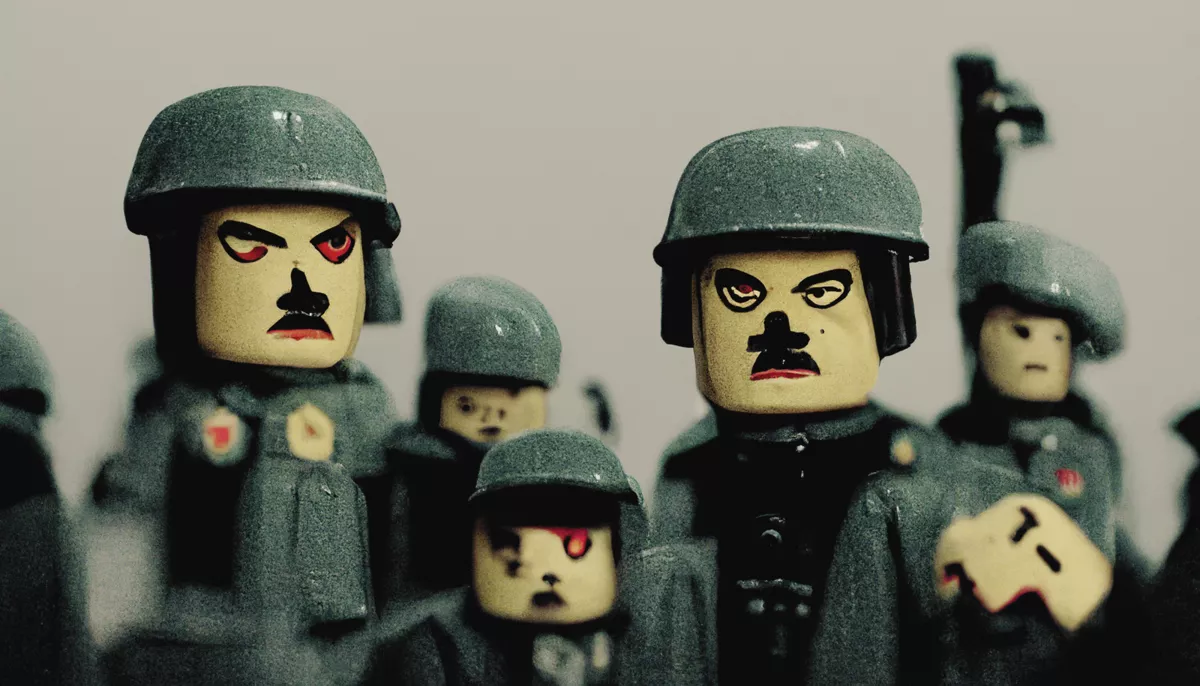 «Если по итогу мы собрали полный комплект деталек из набора „Третий рейх“, это случайное совпадение. Государственная машина, которая разгоняется кровожадными голосами множества отдельных политиков, въезжает на территорию реального фашизма неожиданно для них всех» / MidJourney