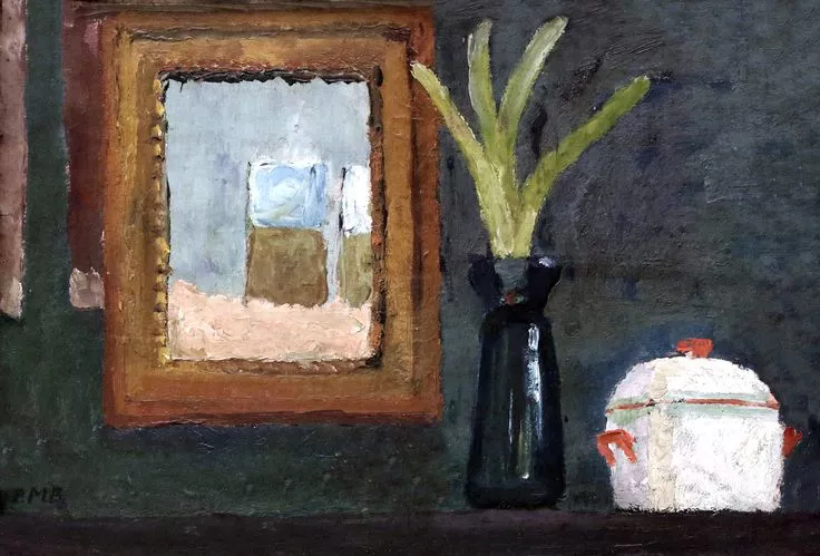 Паула Модерзон-Беккер. Натюрморт с сахарницей и гиацинтом в стакане. Около 1905 года