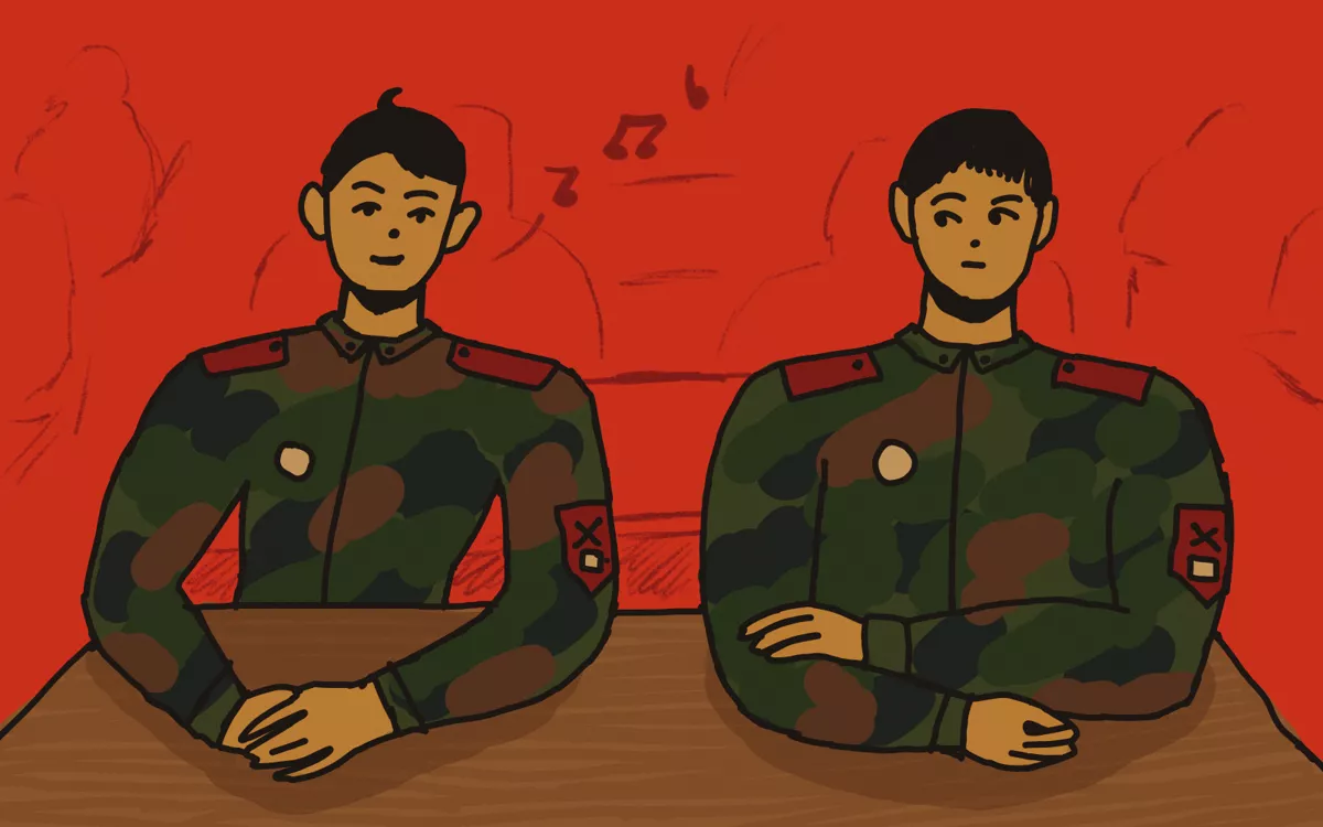 Когда-то они были школьниками. Кто виноват? / Иллюстрация: <a href="https://www.instagram.com/tan.ta.dan/">Алтан Халуун Дархан</a>