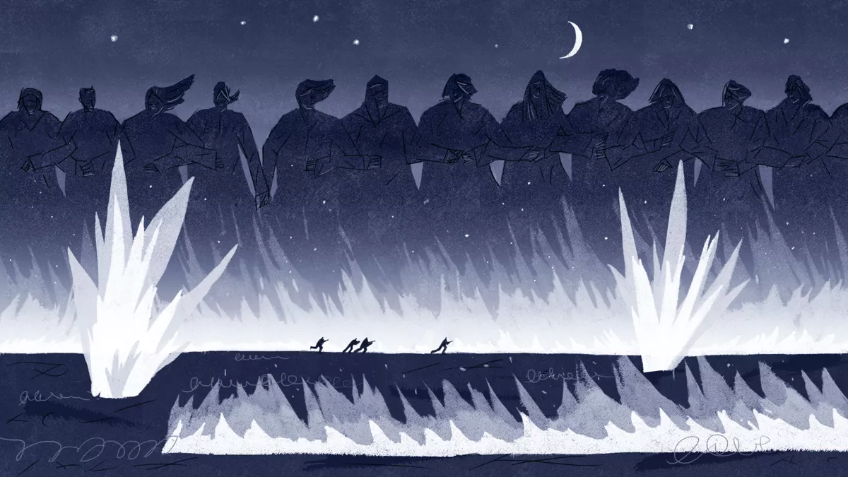 «Несмотря на противодействие власти, скорее всего, в ближайшем будущем движение солдатских матерей и жён станет одной из важнейших и наиболее влиятельных общественных сил в стране, самым прямым образом влияющих на политику». Иллюстрация: <a href="https://www.instagram.com/_danielsolovev_/">Даниил Соловьев</a>