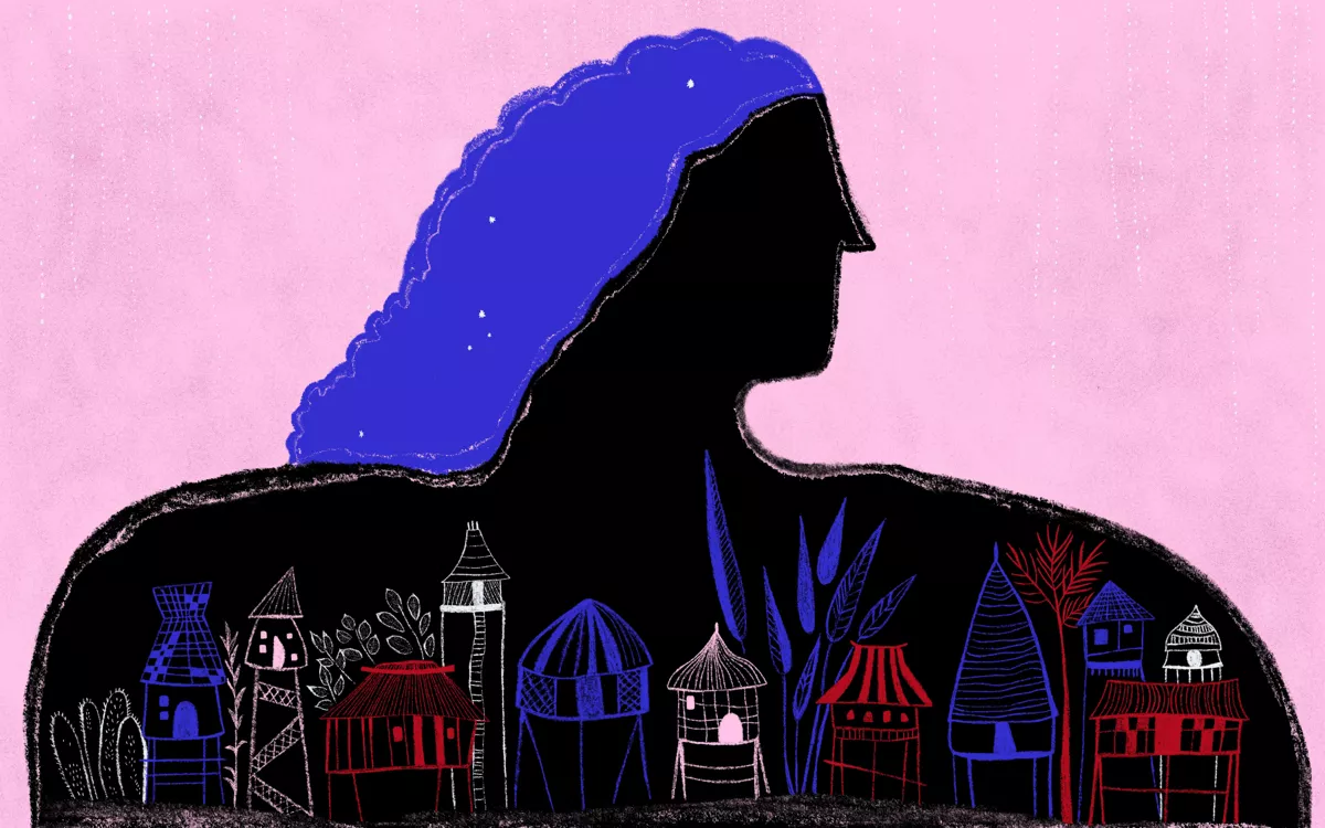 Путь Макунаимы очень непростой и захватывающий. Прежде чем покинуть индейскую деревню племени тапаньюмас, он сталкивается с довольно пугающей реальностью — мир не самое безопасное место. Например, есть риск стать обедом людоеда, в деревне можно умереть от голода. Или ненароком убить свою мать, пронзив ее стрелой во время охоты. И это только меньшая часть проблем, с которыми Макунаима сталкивается. / Иллюстрации: <a href="https://www.instagram.com/vse_ochevidno/" target="">Анастасия Костина</a>