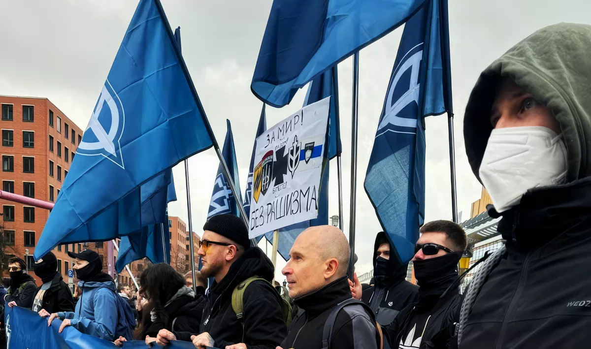 Колонна РДК на митинге оппозиции в Берлине, 1 марта 2025