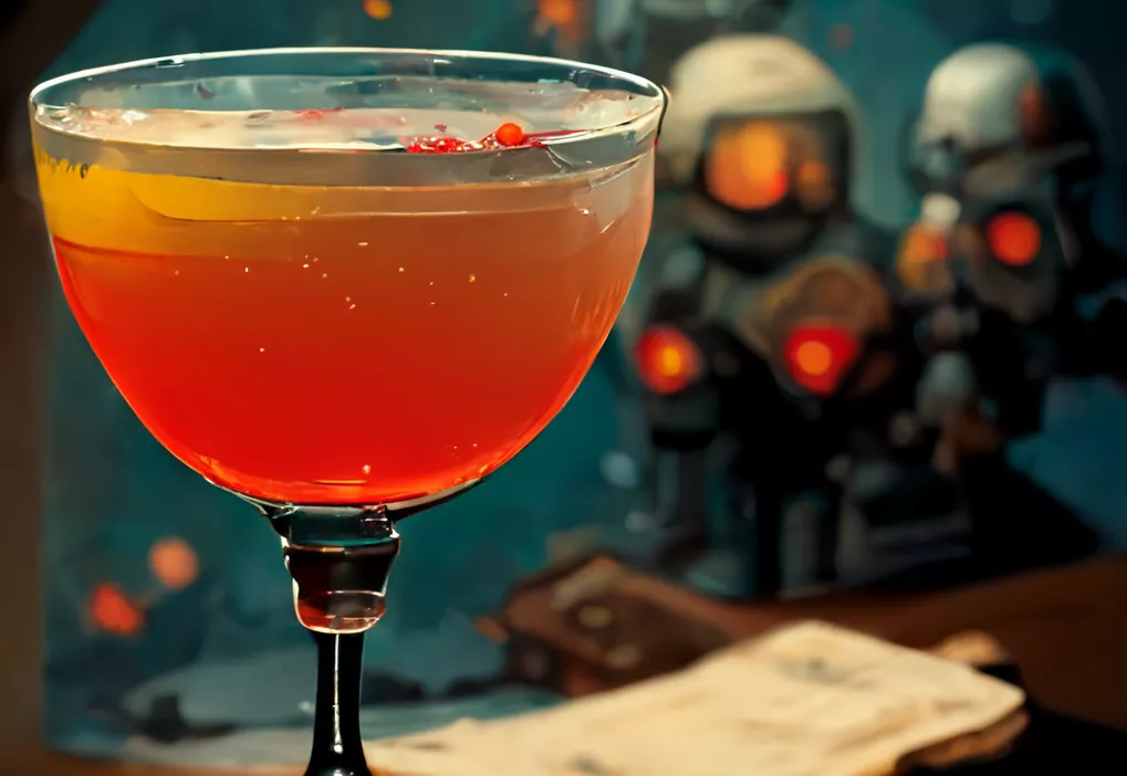 Заглавную иллюстрацию к рассказу о взрывоопасных коктейлях создала нейросеть MidJourney
