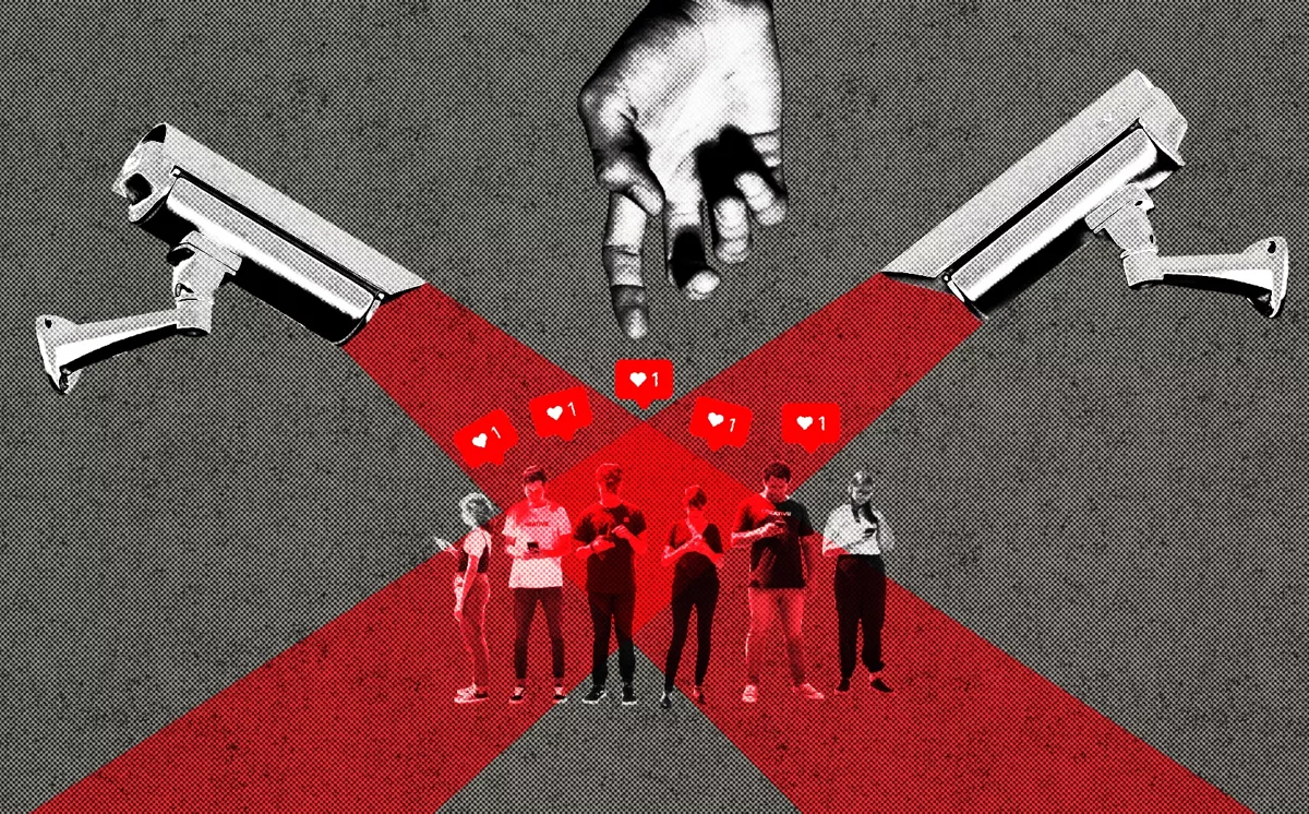 «Надзорный капитализм — не угнетение или эксплуатация, не действие конкретных людей или институтов, но режим власти, в котором мы все сегодня существуем» / Иллюстрация: Мира Огай