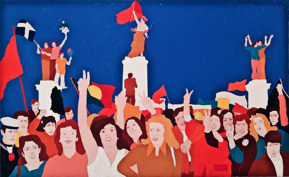 Иллюстрация: Никиас Скапинакис, «Делакруа 25-го апреля в Афинах» (1975)