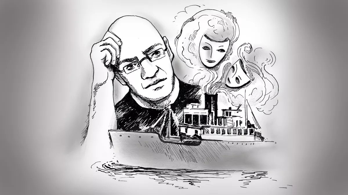 Портрет Влада Ляховецкого для интервью Дискурсу о театре в изгнании / <a href="https://www.instagram.com/kimuidu/">Ксения Астахова</a>