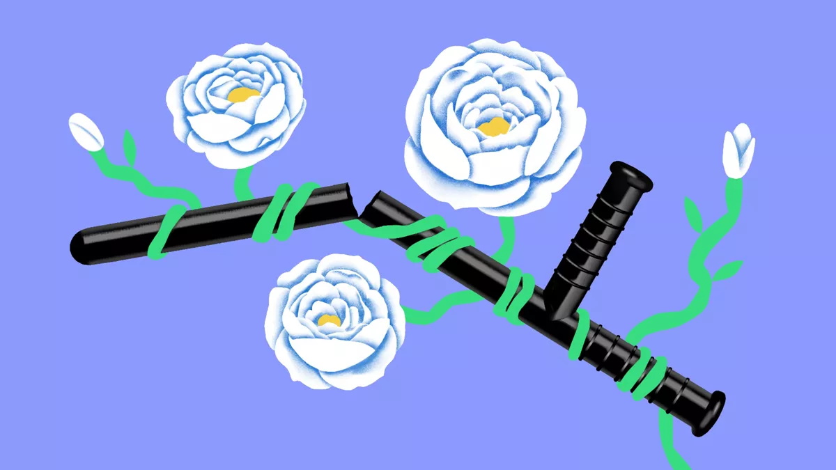 Активисты утверждают, что функция полиции — в поддержании существующего экономического и социального порядка: подавлении политической оппозиции, уязвимых групп, рабочих и иммигрантских движений. / Иллюстрация: <a href="https://www.instagram.com/kurjalapa/" target="">Юлия Важова</a>