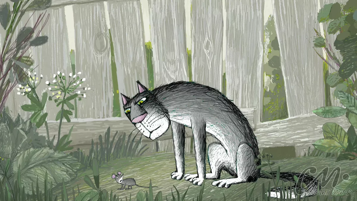 Кот и мышь. Мультфильм