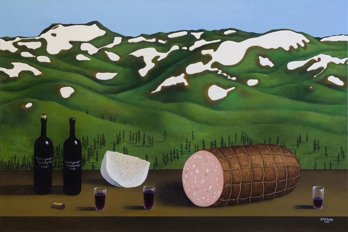 Хинкали, копченый сулугуни и саперави. Живописная Грузия в натюрмортах с национальной едой