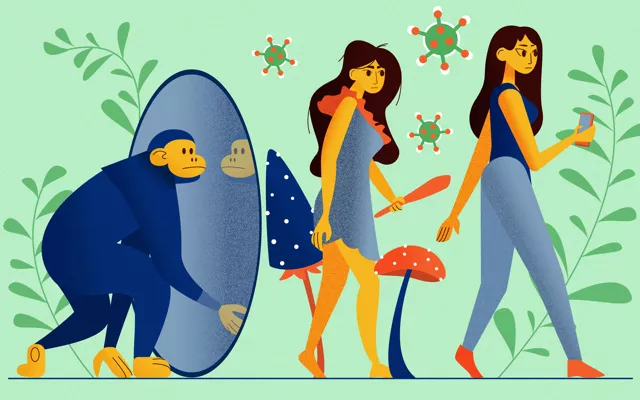 Вирусы, зеркала и псило-грибы: гипотезы когнитивного скачка в эволюции человека