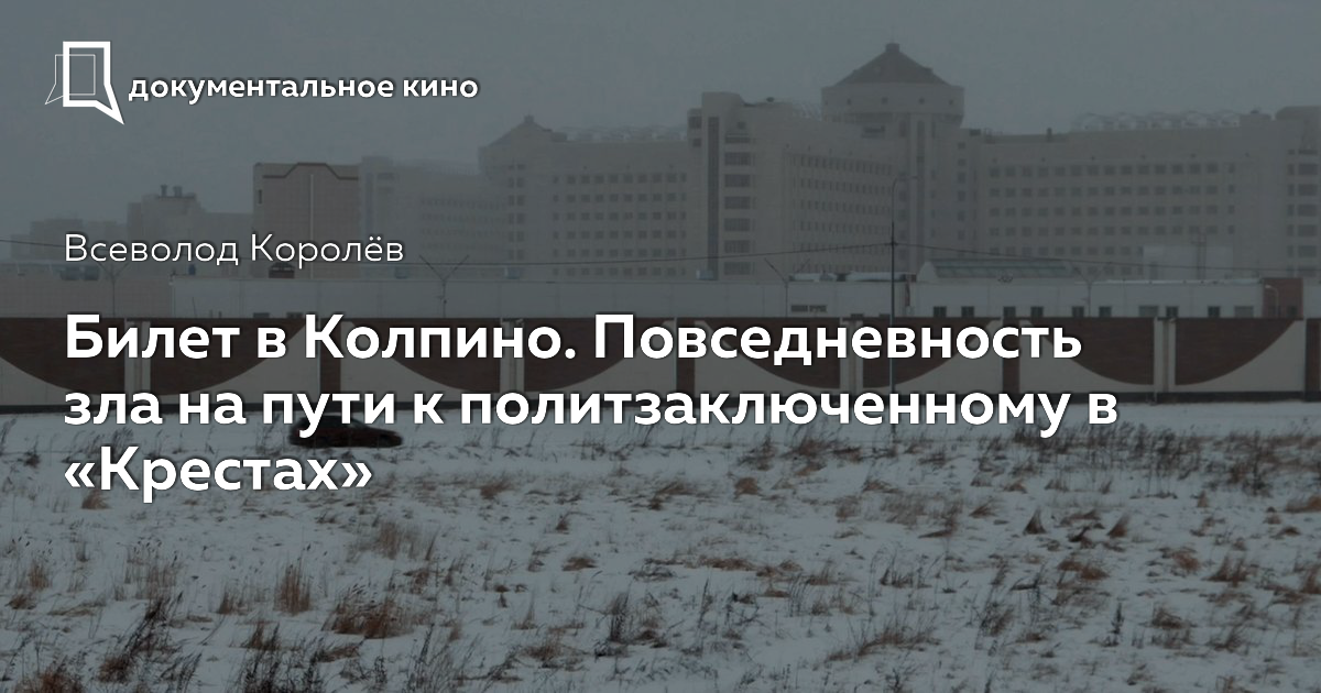 Билет в Колпино Повседневность зла на пути к политзаключенному в«Крестах»